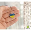 Кулон Серце України. Кольори прапор України. Колір срібло. На ланцюжку